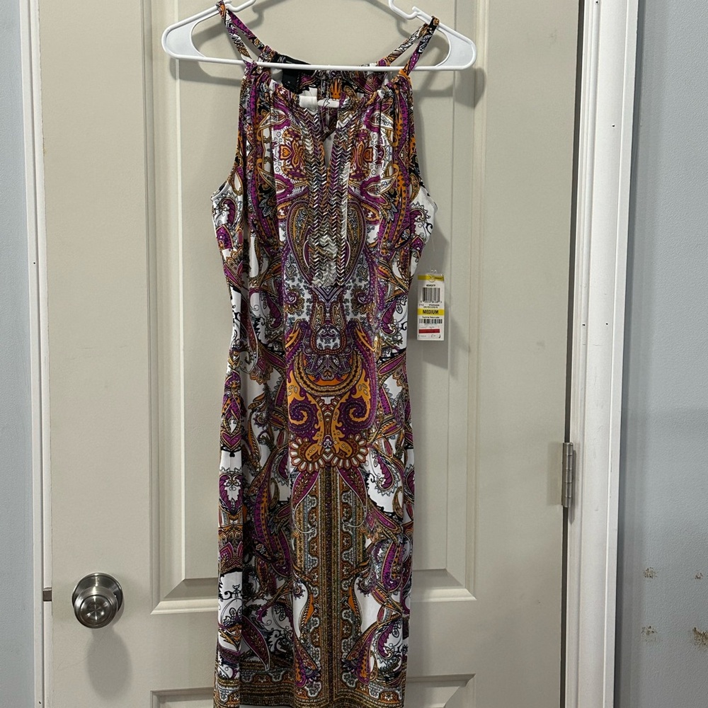 INC Multicolor Paisley Print Women's Dress Size Medium